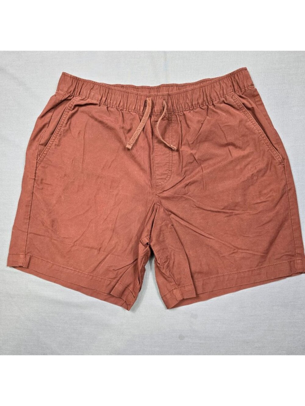 Eddie Bauer Mens Rust Red Maroon Brick Shorts L Cotton Blend